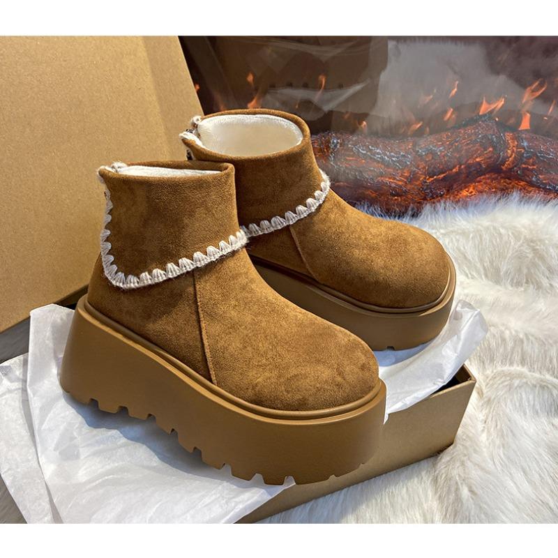 Women's plus size thickened fall and winter warm cold Martin boots ankle boots non-slip hiking cushioning sports cotton boots