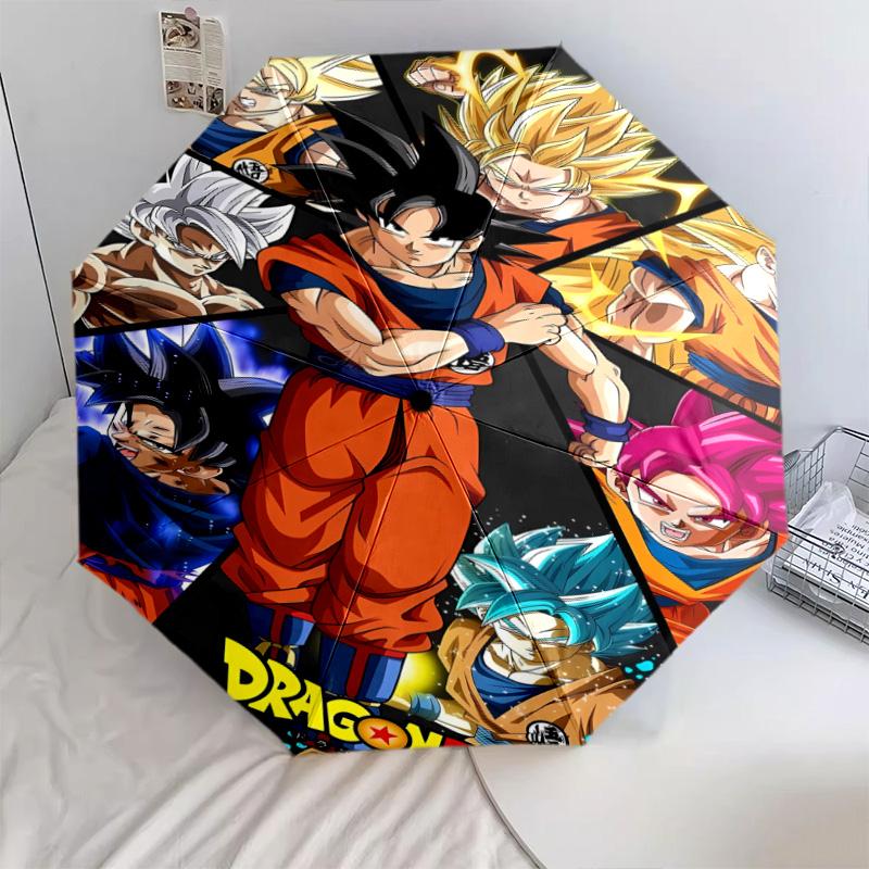 1 PC Automatic Folding Umbrella - Dragon Ball Z Pattern Portable Foldable Design With 8 Ribs Christmas Birthday Gifts