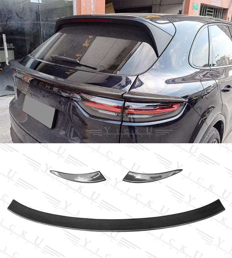 Porsche Cayenne 9Y0 Carbon Fiber Rear Spoiler & Middle Wing for 2018-2025 Models