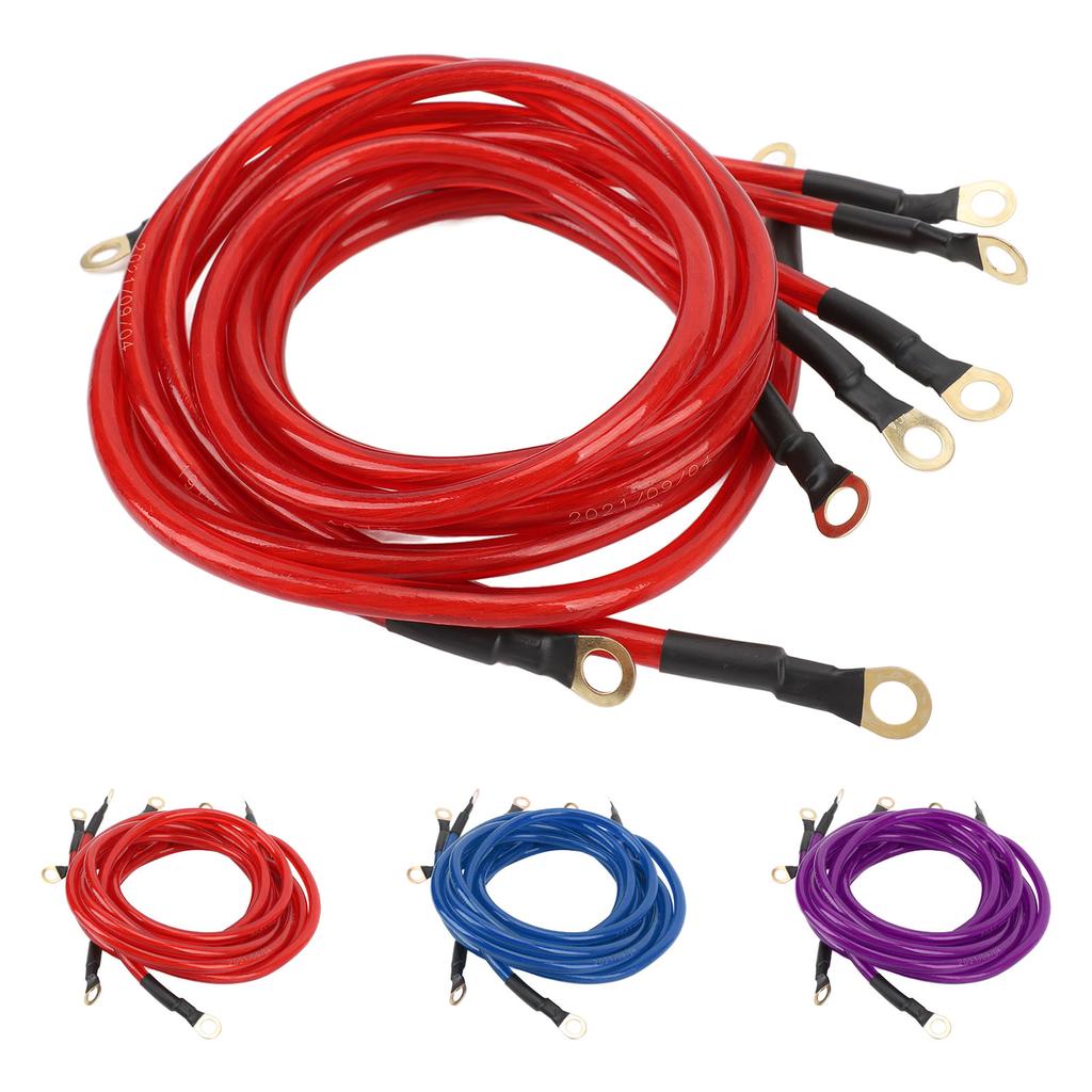 5Pcs Car Ground Wire Kit Improve Start Performance DC 0 To 48V Copper Clad Aluminium PVC for Car Boa