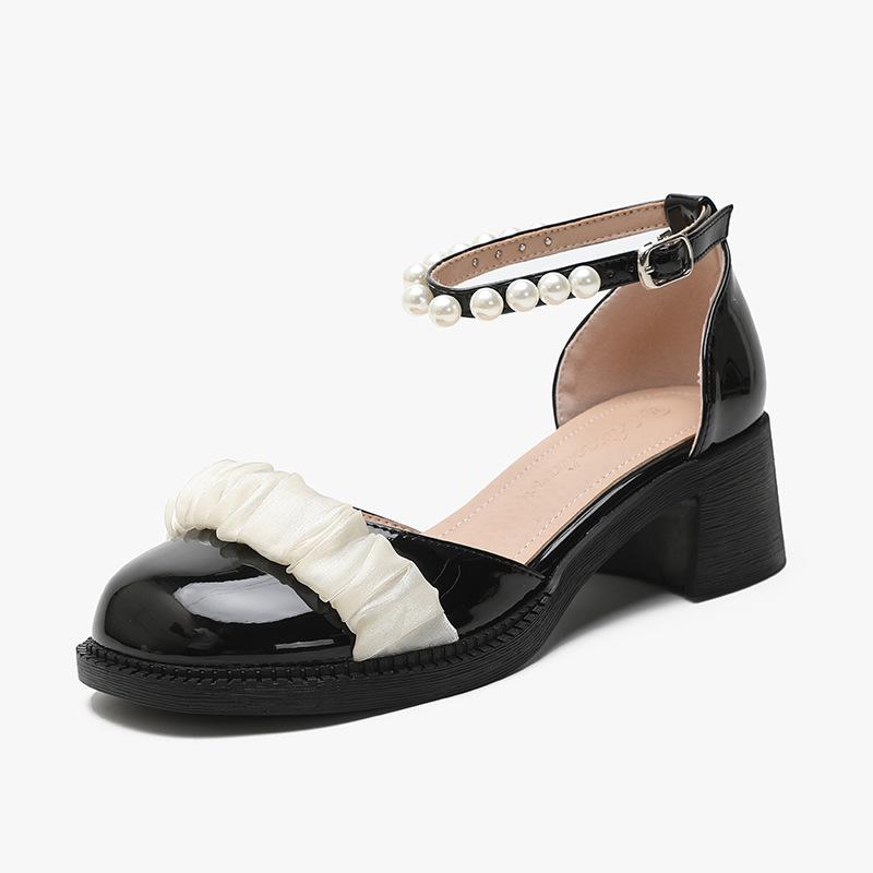 

Юэ Синьванг кожаные туфли на плоской подошве для женщин Хуэйчжоу Су Ининьин те же полые классные тапочки женская одежда летние новые сандалии женские 34 чёрный