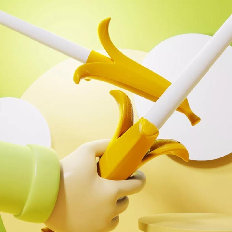 Banana Toy Sword Retractable Sword Simulated Banana Toy Knife Gravity Sensor Fun Creative Decompression Toy for Adult Kids