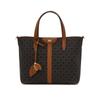 Daks Brown Barnet Dd Pattern Leather Mix Modern Tote Bag