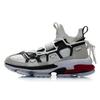 New LiNing CF Non slip Lightweight Mid Top Casual Shoes Unisex Gray White AGCP339-4