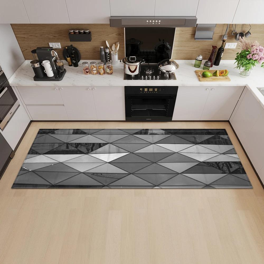 Geometric Square Pattern Home Kitchen Floor Mat Door Front Decoration Floor Mat