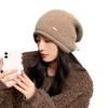 Stacks of Hats for Women Curly Knitted Pullover Hat Autumn and Winter Rabbit Hair Ear Protection Warm Wool Hat Showing Face Small Cold Hat
