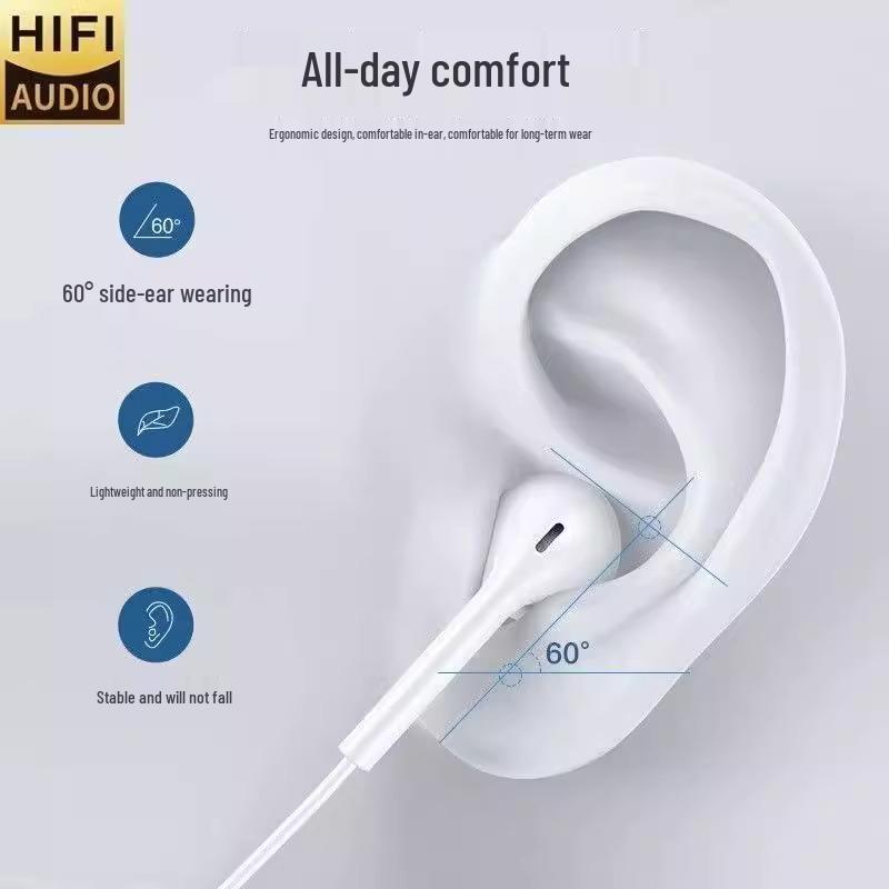 Beliebte HiFi Kabelgebundene Semi-In-Ear 3,5mm Kopfhörer für Mobilgeräte, Tablets und Gaming