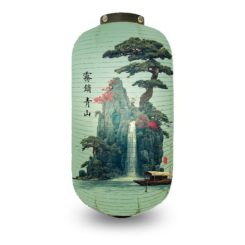 Chinese Pine Tree Scenery Pattern Lantern Outdoor Traditional Cylinder Lantern Wedding New Year Festival Decoration Lantern
