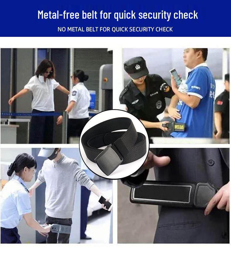 Genuine YKK Buckle: Metal-Free Nylon Elastic Belt - Lightweight Woven Canvas Military Training Belt