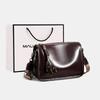Women's Real 100% Cowhide Leather Wide Shoulder Bag Solid Color Soft Cow Leather Crossbody Bag Luxury Messenger Bag Ladies Gift