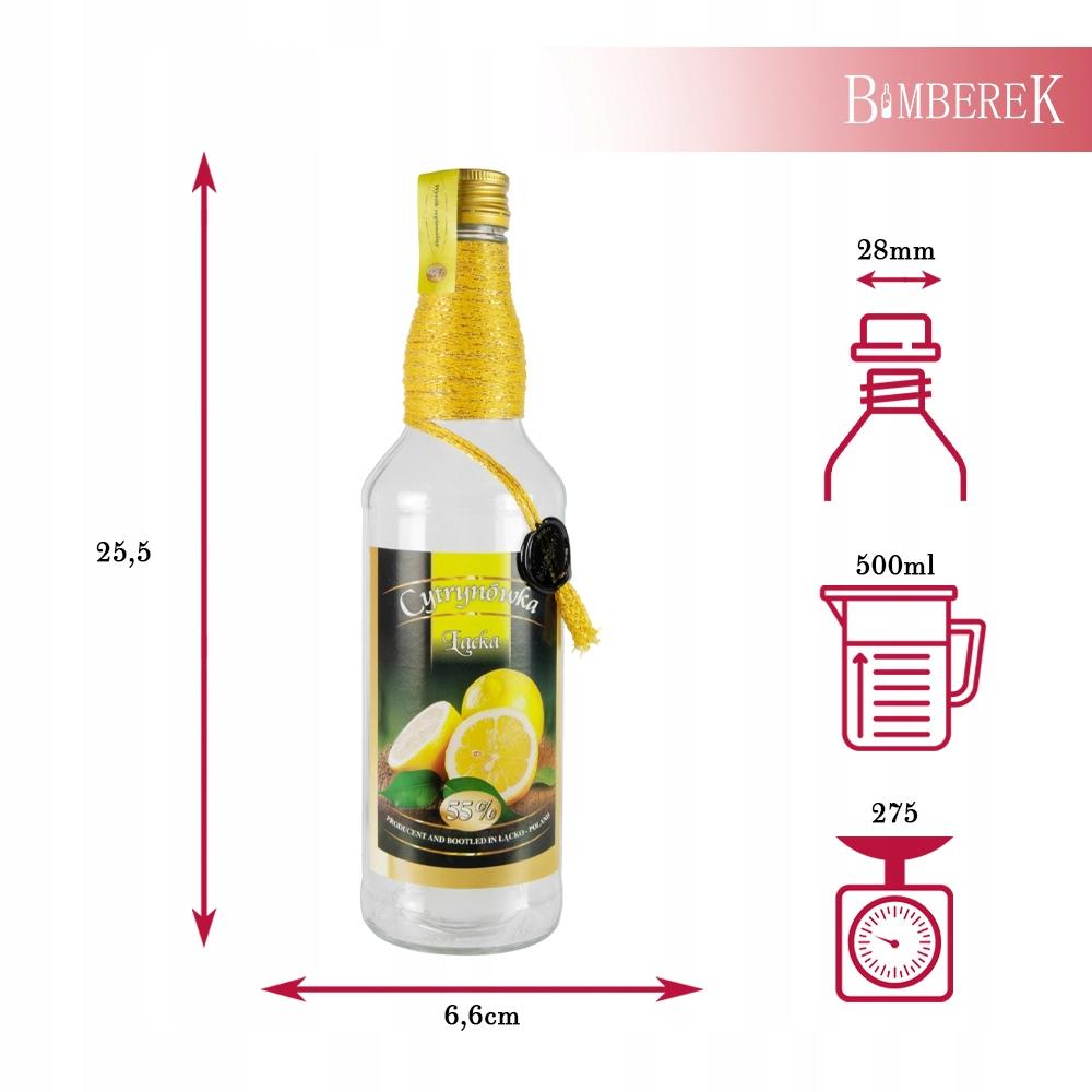 Butelka Ozdobna Cytrynówka Butelki Szklane Monopolowa 500Ml Na Cytrynówkę