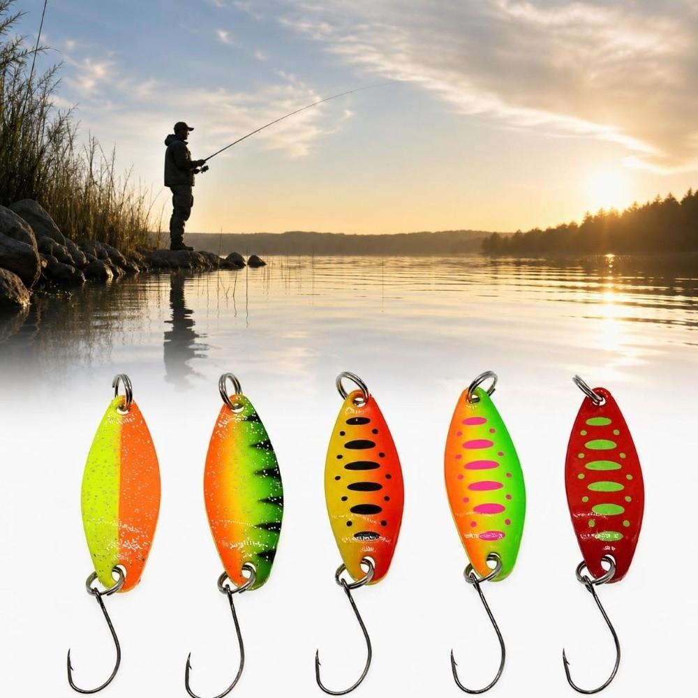 10PCS 3.5g Fishing Spoon Lures Metal Fishing Baits Durable Spinner Bait  Freshwater Fishing