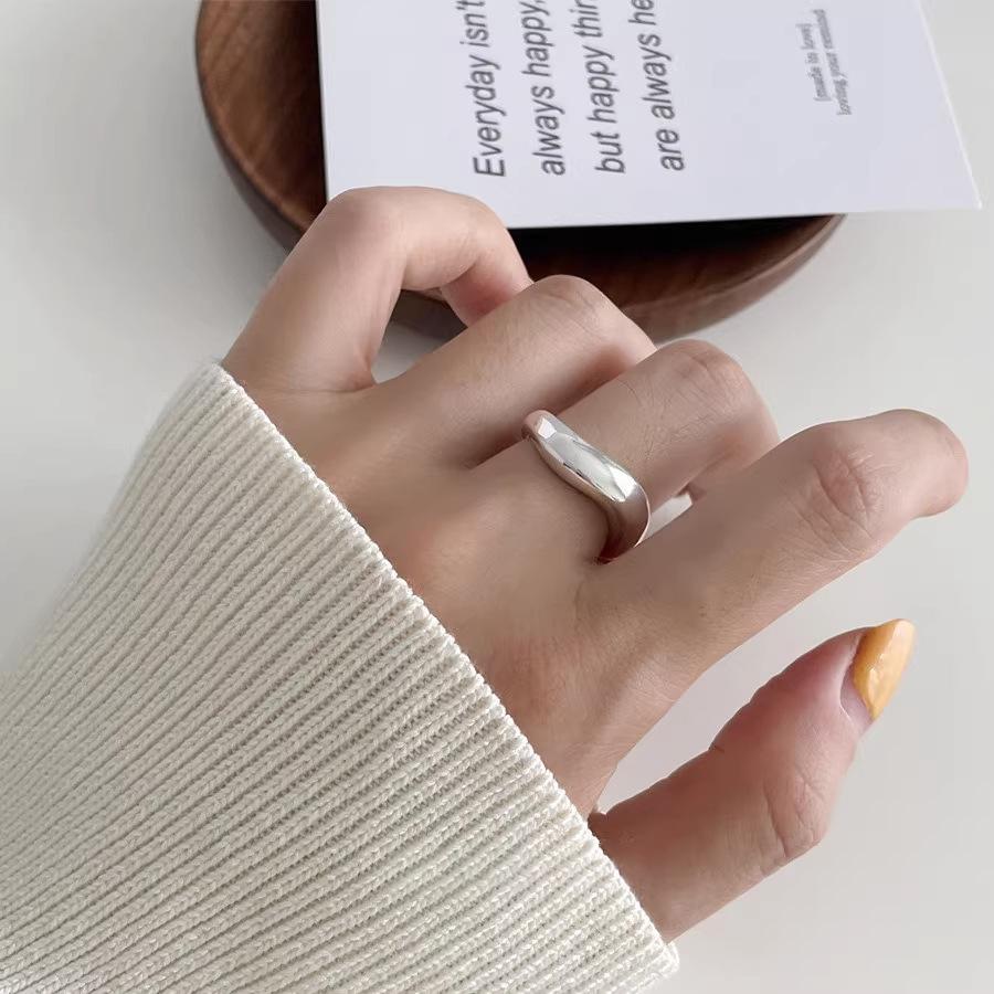 Trendy Adjustable Irregular Ring for Women - Versatile Wide Edge Design
