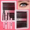 60D100D Dense Single Cluster False Eyelash Set 10-16Mm Curled Diy Segmented Eyelashes