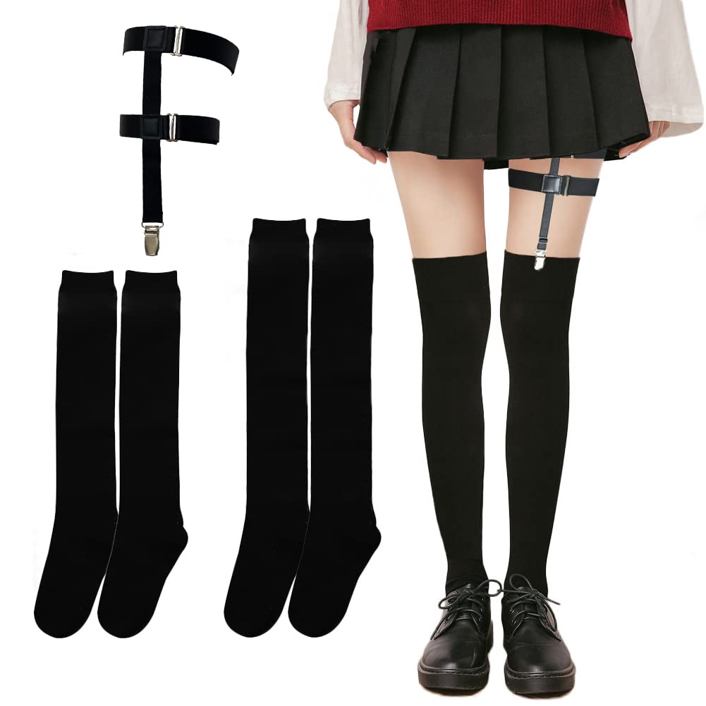 

Eukkis Набор подвязок для ног с подвязкой Длинные ноги Красивые черные женские чулки выше колена - 2, Пояс, Носки, Кольца, Стройнящие, Ноги,