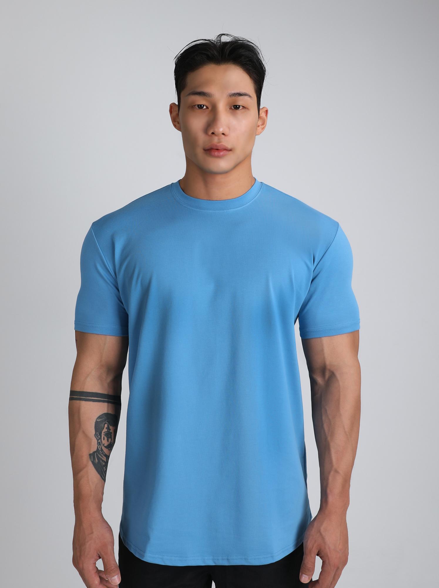 Rvd Plain Cooling Pima Muscle Fit Short Sleeve T-Shirt (Light Blue) 2Xl