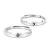 2pcs Sea Open Ring Set Adjustable Personalized Sun Couple Open Ring for Men Women Dating