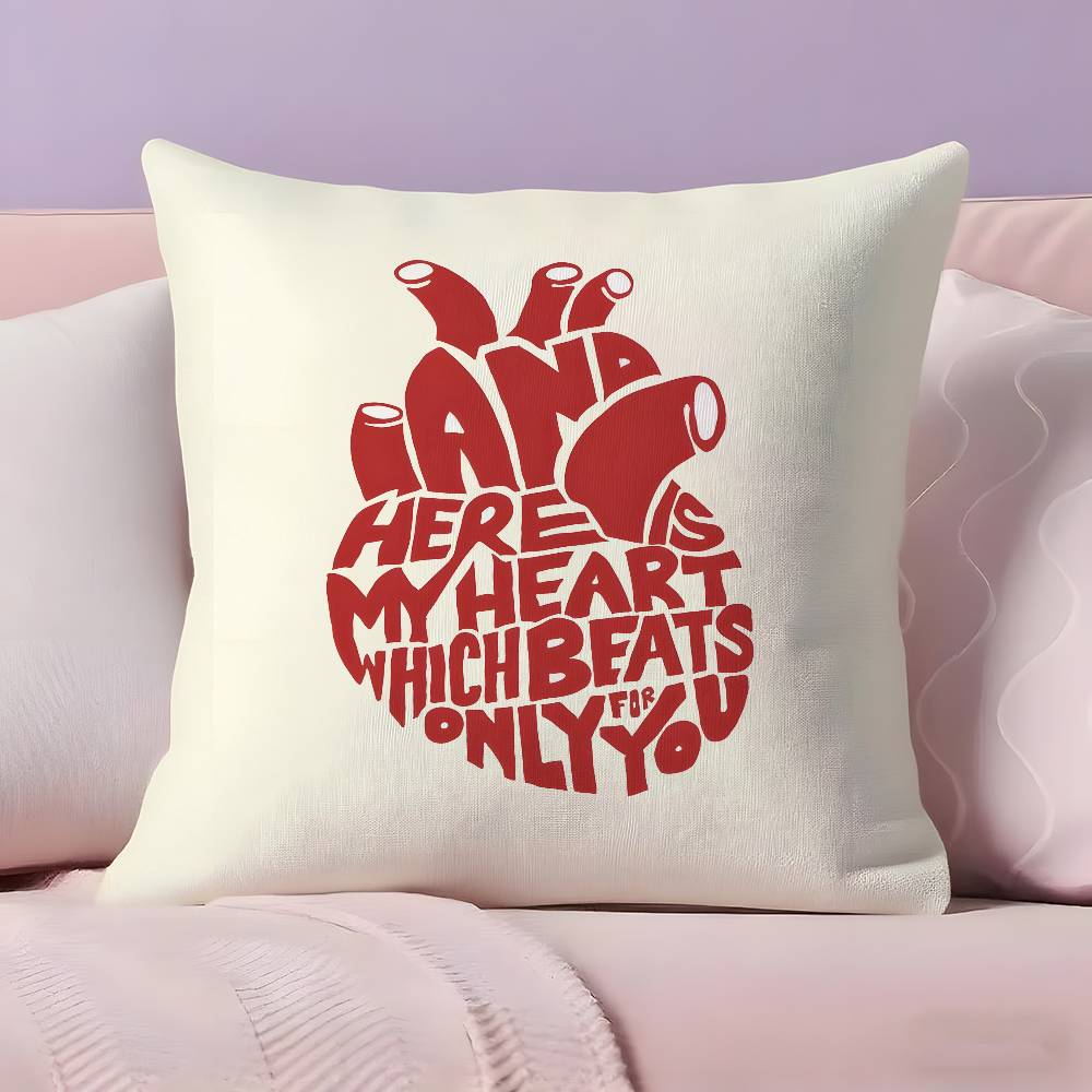 ART H-heart S-shape Pillow Case Ultra Soft Skin Friendly Fabric Cloud Like Comfort & Concealed Zipper