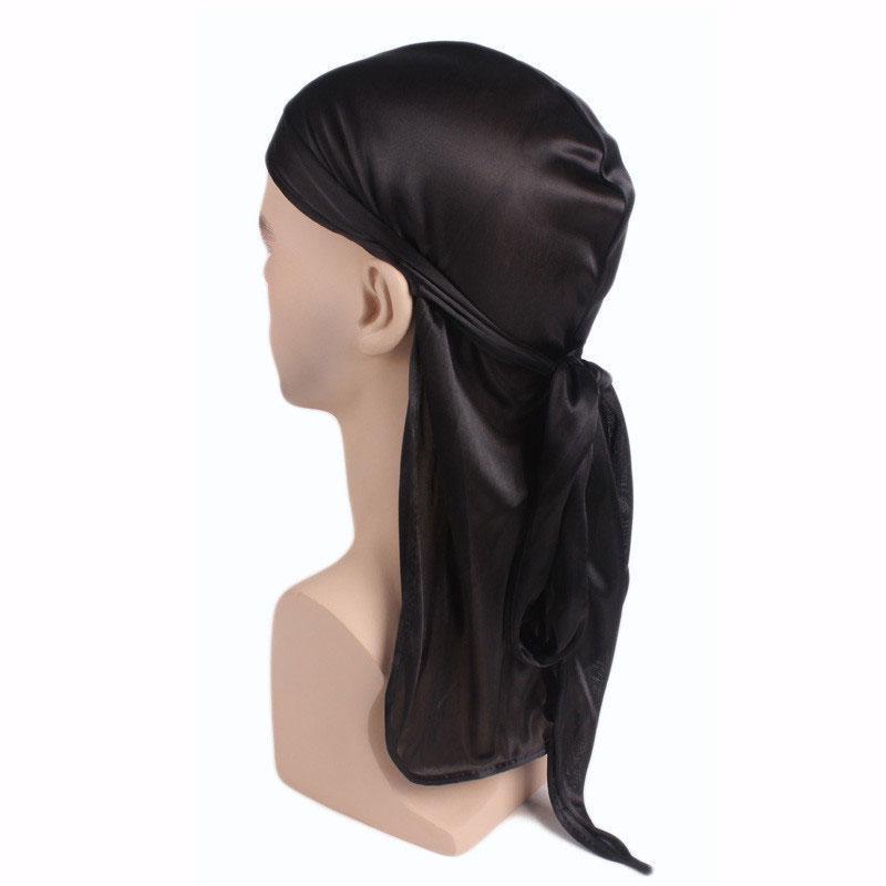 2PCS Camouflage Silky Durags for Men Women Long Tail Durag 360 Waves Headwraps Cap Pirate Bandanas Turban