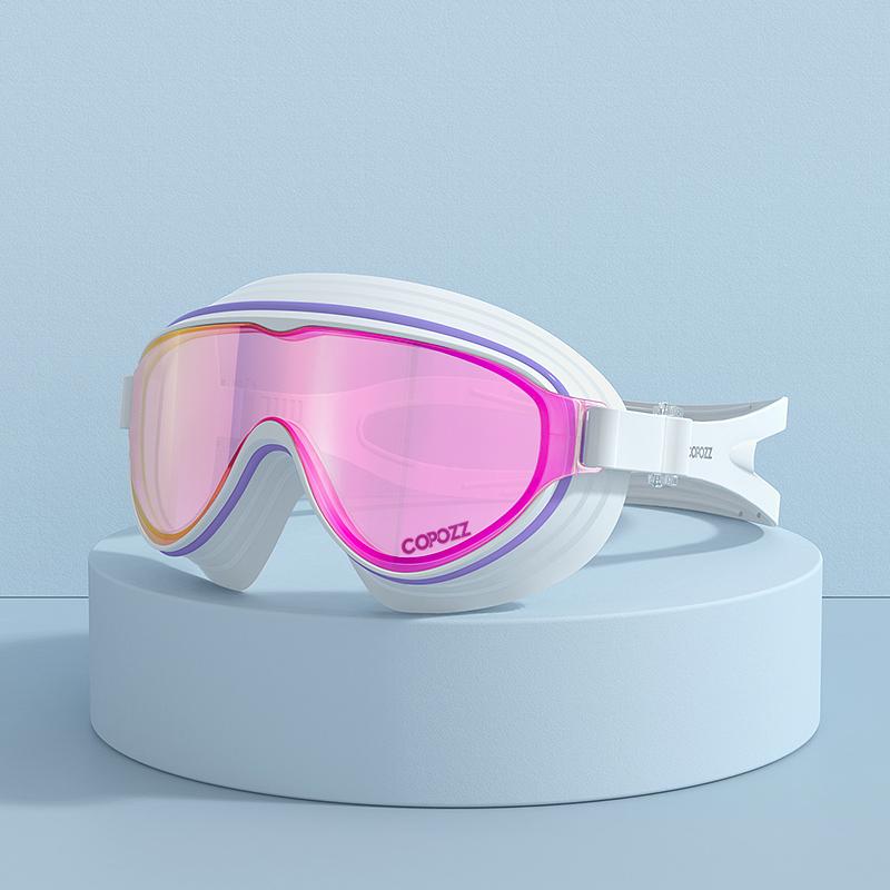 Big-frame Swimming Goggles Three Layers Lens Swimglasses Waterproof Non-slip Anti-fog Goggles Adults Swimming Eyewear Unisex