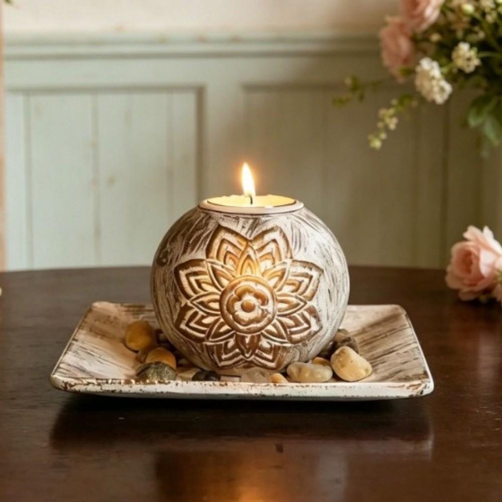 with Tray Tealight Candlestick Wood Wooden Candle Holder Decorative Candlestick Bedroom