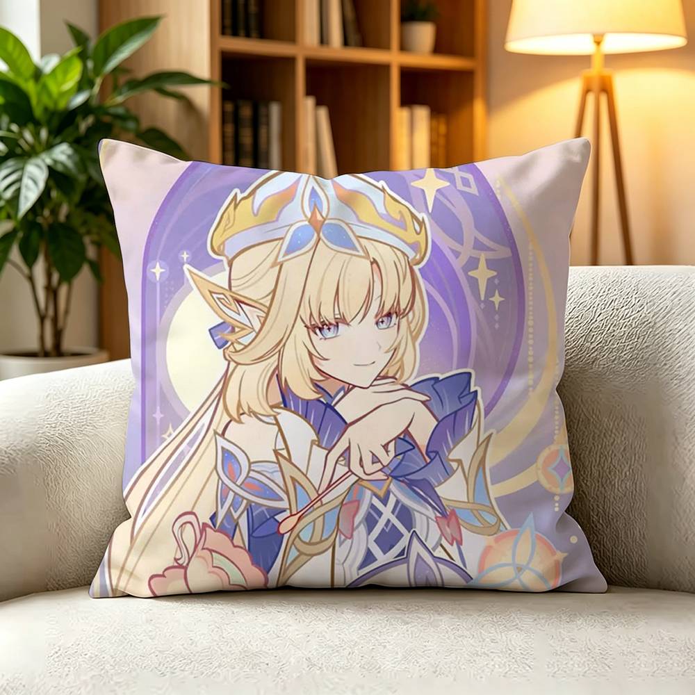 GGenshin Impact Nicole Reeyn Hexenzirkel Mage Square DoubleSided printed Pillow Case Bedroom Bedside Pillow Sofa Cushion Cover