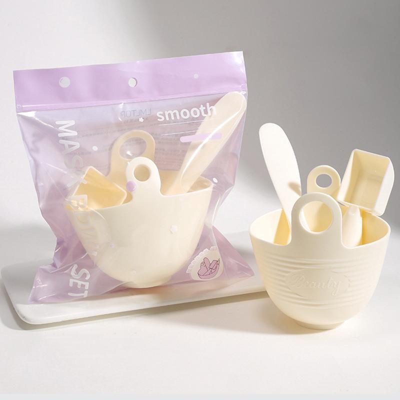 3/4Pcs Silicone Mask Brushes Bowl Measuring Cup Diy Powder Seaweed Mask Tools Handle Multi-Function Brush Face Mud Mixing Beauty