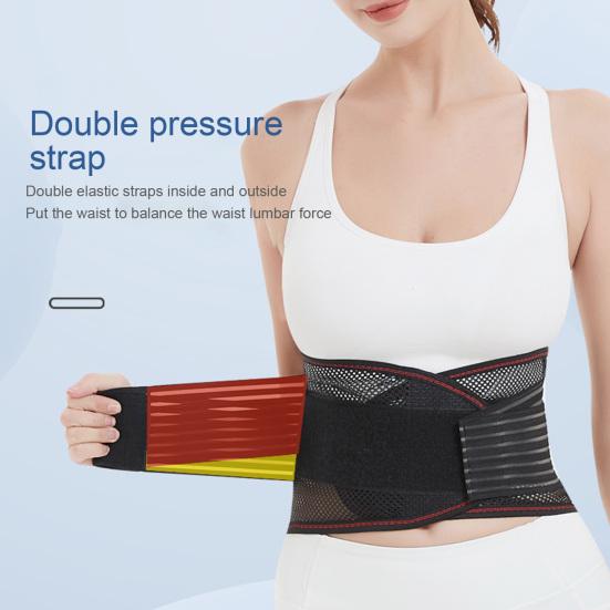 Lumbar Support Belt Steel Plate Support Double Pressurization Surround Fit Elastic Lumbar Spine Fixed Sports Support Belt Outdoor Sports