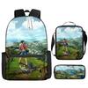 Popular Animation Backpack Student Schoolbag Boys Messenger Bag Girls Pencil Case