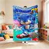 Blanket for Living Room Car Camping Dormitory Cute Cartoon Sonic Soft and Warm Throw Blanket Cartoon Flannel Blanket comfortable