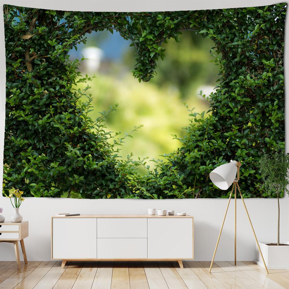 Tapestrie Botanică Verde Frunze de Palmier Plante de Pădure Tropicală din Asia de Sud-Est Tapiserie de Agățat pe Perete Pânză de Perete