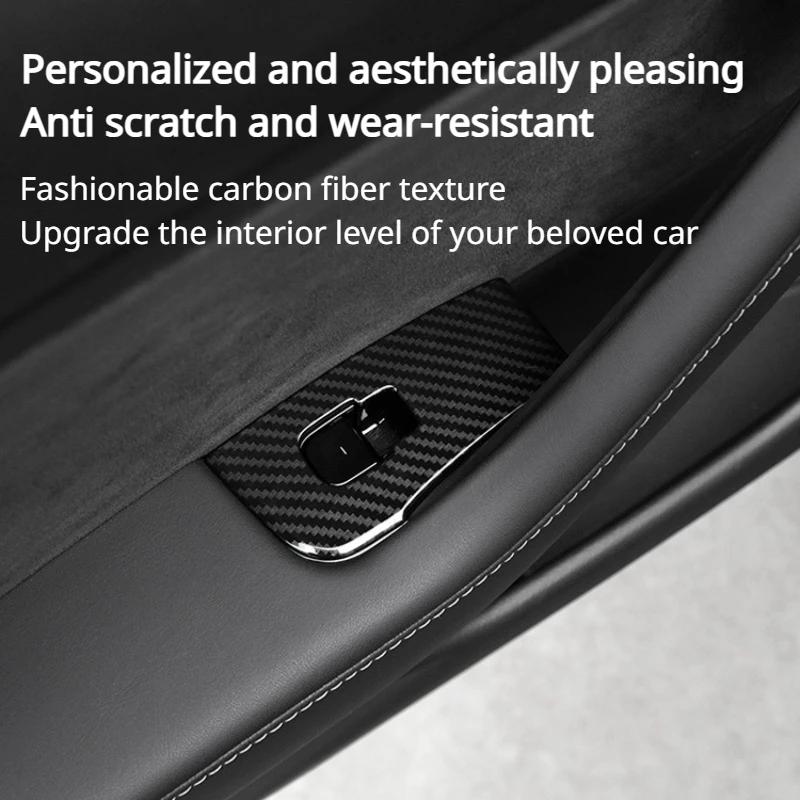 Per Tesla Model 3 Y Maniglia Tirante Porta Finestrino Pulsante Interruttore Alzacristalli Cornice Copertura Adesivo Pannello Modello 3 Highland 2024 Accessori