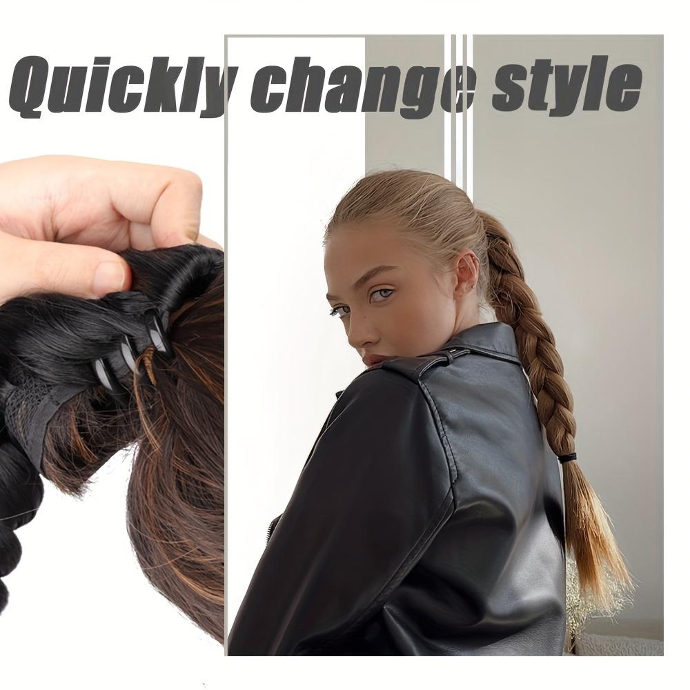 Women's Short Hair Twist Braid Claw Clip/Adds Volume/Ponytail for Daily Wear