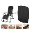 Folding Chairs Cover Outdoor Dustproof Sun UV Protection Waterproof Cushion for Reclining Chair Black Furniture Case 93x82cm