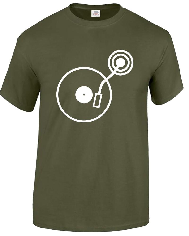 Dj Turntable Tshirt Mens Ibiza Club Party Old School Style Rave Edm Cool Top
