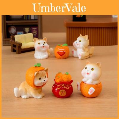 Kreative Neujahrs Glückskatze Orange Blind Box Harz Handwerk Sammlerfiguren