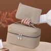 Große Kapazität Kosmetiktasche für Damen Reise Kosmetiktasche Wasserdicht PU-Leder Toilettenartikel-Organizer mit kleiner Tasche Samt-Innenfutter