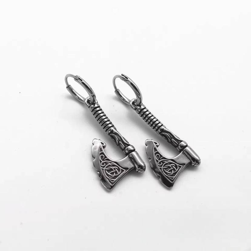 Wu Geometric Zinc Alloy Hip Hop Cross Earrings - Edgy and Unique Style топора