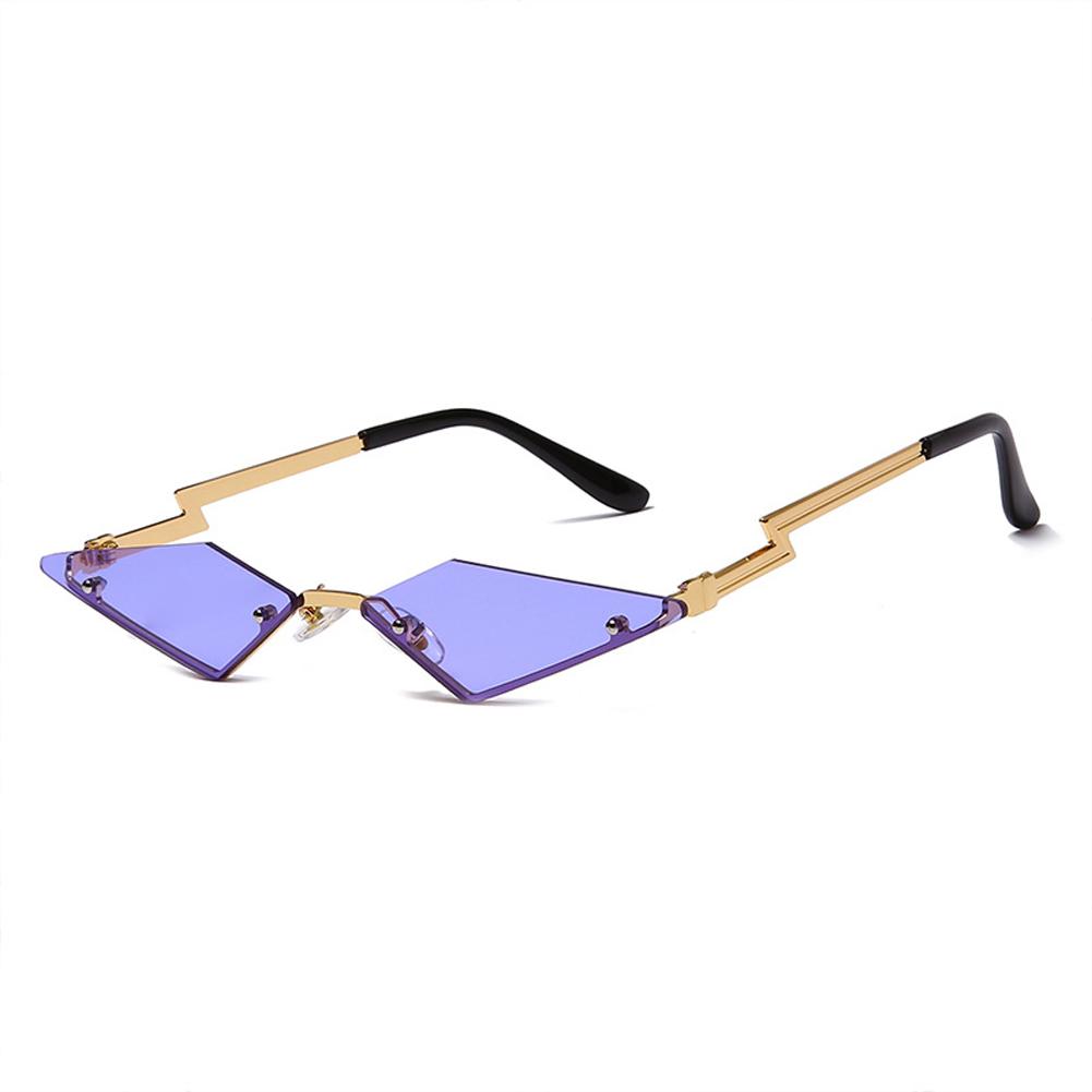 

Alloy Fashion Sun Glasses Frameless Color Film Street Shot Metal Sunglasses Gold frame purple #1