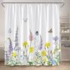 Eucalyptus Leaves Shower Curtains Autumn Brown Leaf Watercolour Plants Modern Bath Curtain Polyester Fabric Home Bathroom Decor