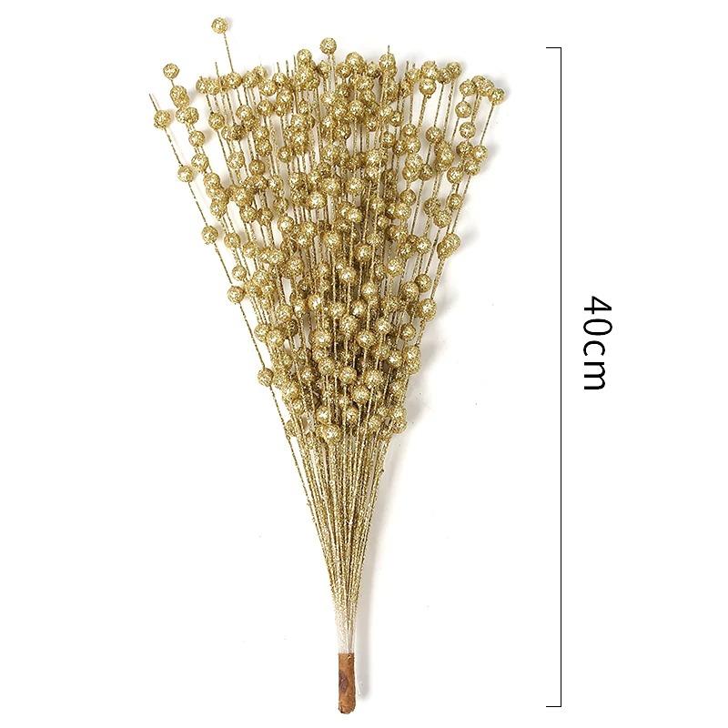 40cm Christmas Decoration Artificial Flowers Glitter Berry Xmas Tree Ornaments for Home Decor Navidad New Year Party Supplies