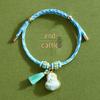 Handmade Five-Color Rope Bracelet with Zongzi Pendant - Adjustable Red Rope for Children