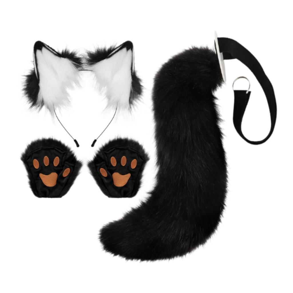 Fox Ears and Tail Set Fox Ear and Long Tail for Holiday Stage Performance