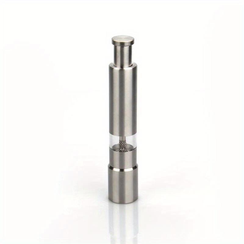 

Stainless Steel One-Hand Spice Grinder - Thumb Push Design for Pepper, Salt & Dry Seasonings - Rust-Proof Kitchen Mill светло-серый