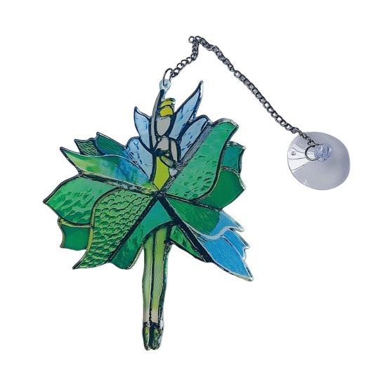 Acrylic Dancing Girl Hanging Decoration 2D Flat Stained Glass Dancer Indoor Outdoor Garden Yard Hanging Ornament