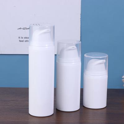 Plastic Travel Bottles 15ml 30ml 50ml White Airless Pump Cream Refillable Vacuum Lotion Bottle for Gel Makeup Cosmetics