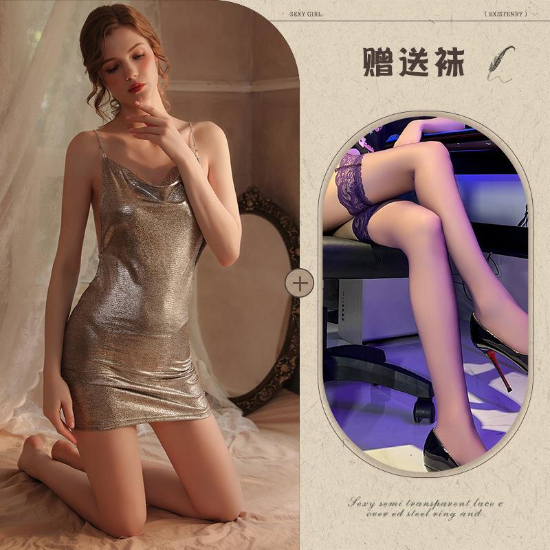 Sex underwear women's sexy uniform suit pure desire passion temptation nightclub large size teasing pajamas short skirt suspenders