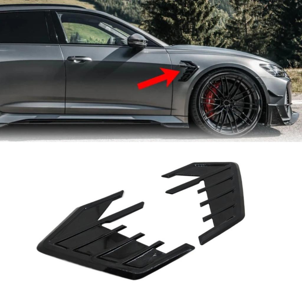 Universal Car Side Air Vent Shark Gill Decorative Strip,3D Personalized Auto Modification Sticker,Self‑Adhesive Body Fender Simulation Air Outlet Trim