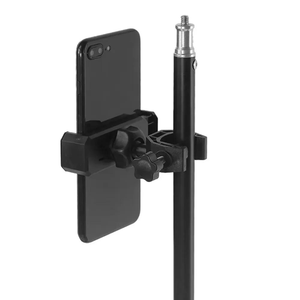 Universal Phone Holder with Microphone Stand 360 Degree Rotating for 6.5-18cm Smartphones Music Live Show Support Base