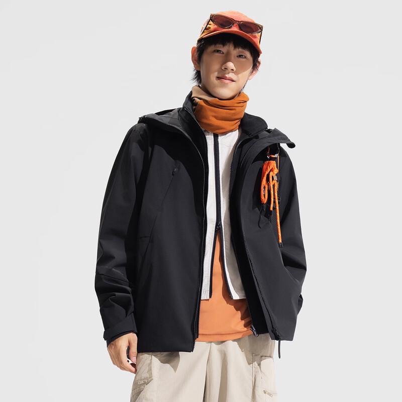 Li-Ning Men's 3-in-1 Open-Front Hooded Fleece Sweatshirt